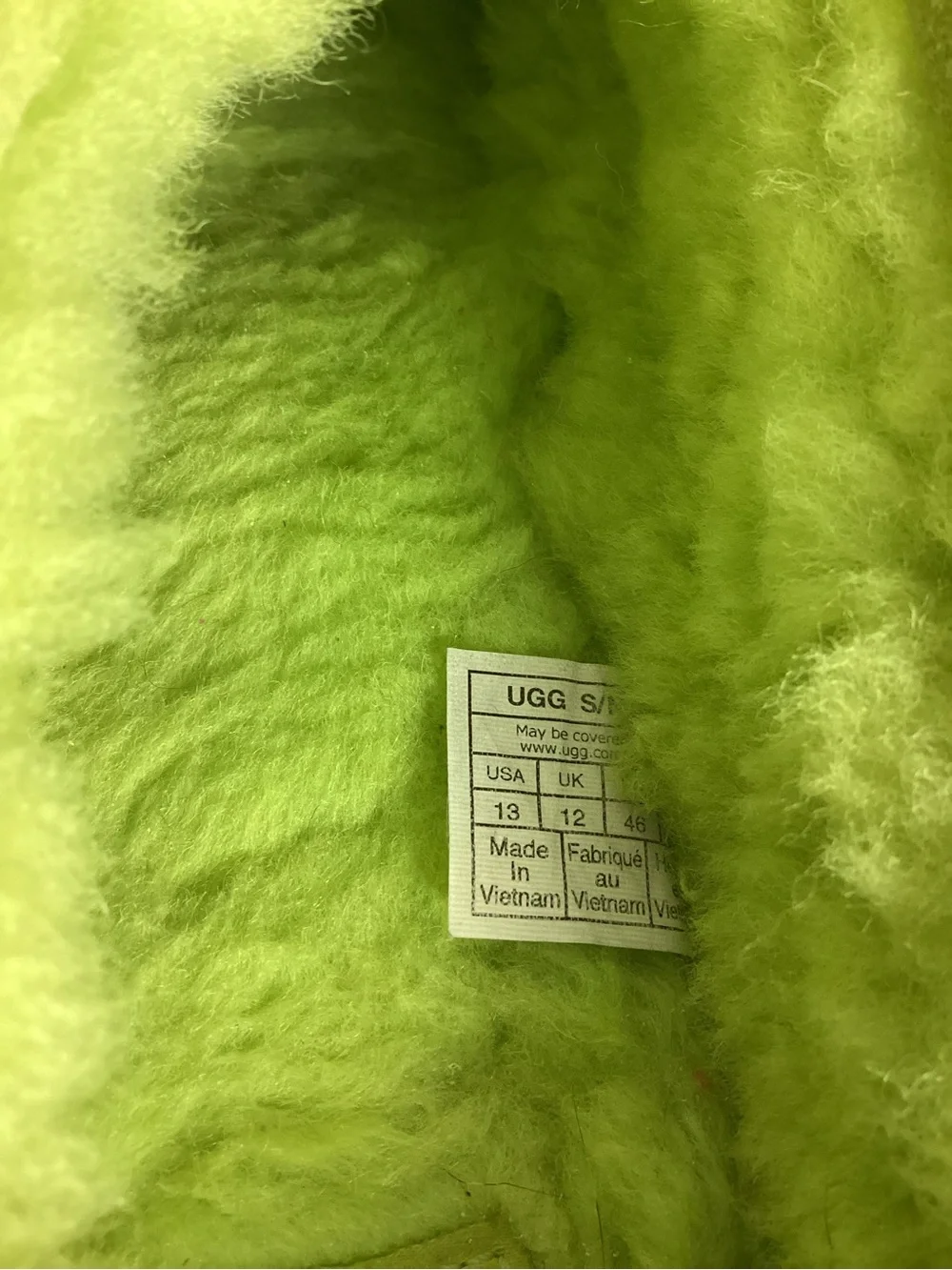 UGG Men’s  Neon Lime Suede Slip-On Clog Size 13
